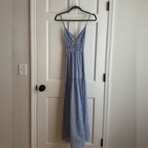 Madewell Striped Maxi Dress | Blue and White